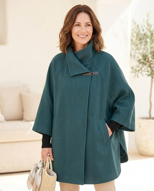 ExpressOutlet24 - Cadur | Funnel-Neck Cape-Style Coat Women