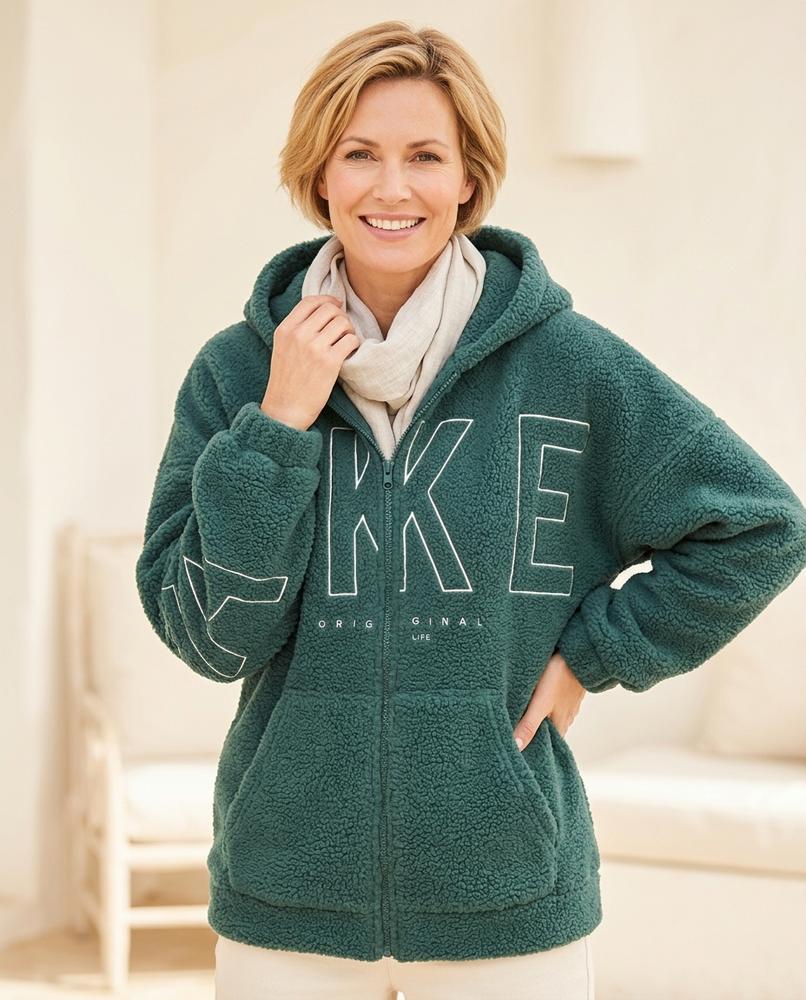 ExpressOutlet24 - Ranon | Sherpa Lettered Hoodie Women