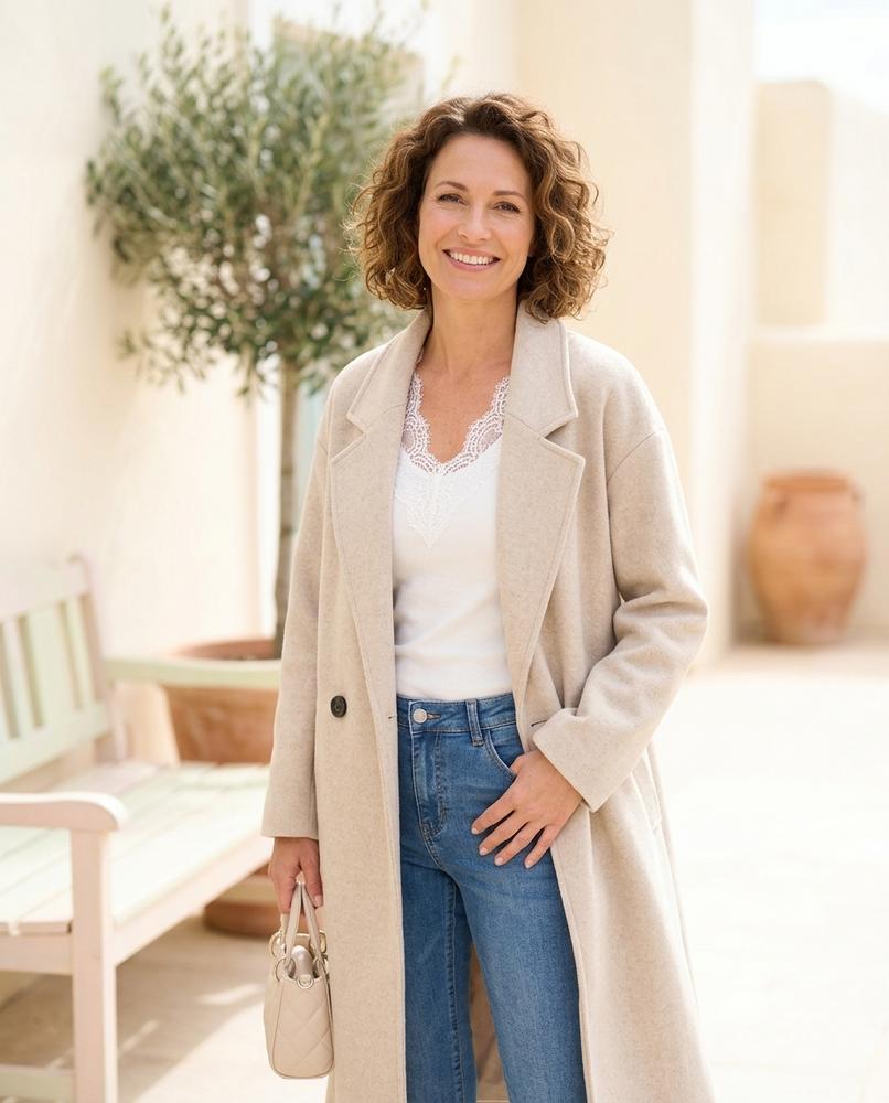 ExpressOutlet24 - Tanor | Relaxed-Fit Notched-Lapel Coat Women