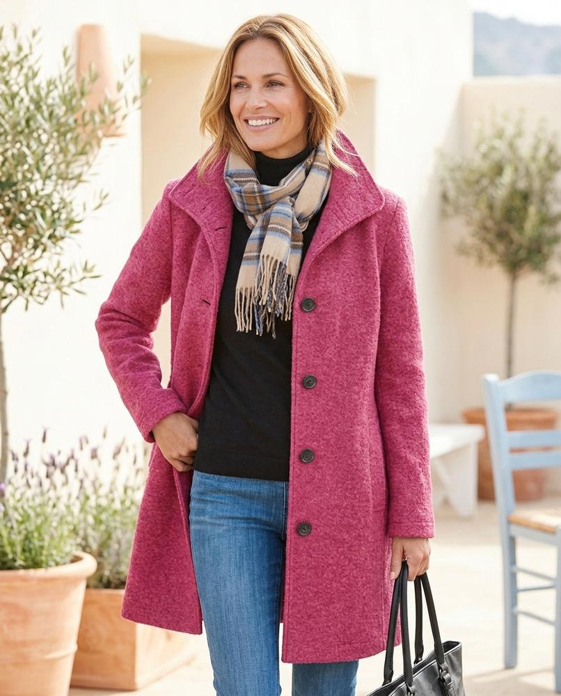 ExpressOutlet24 - Zanor | Textured Buttoned Coat Women