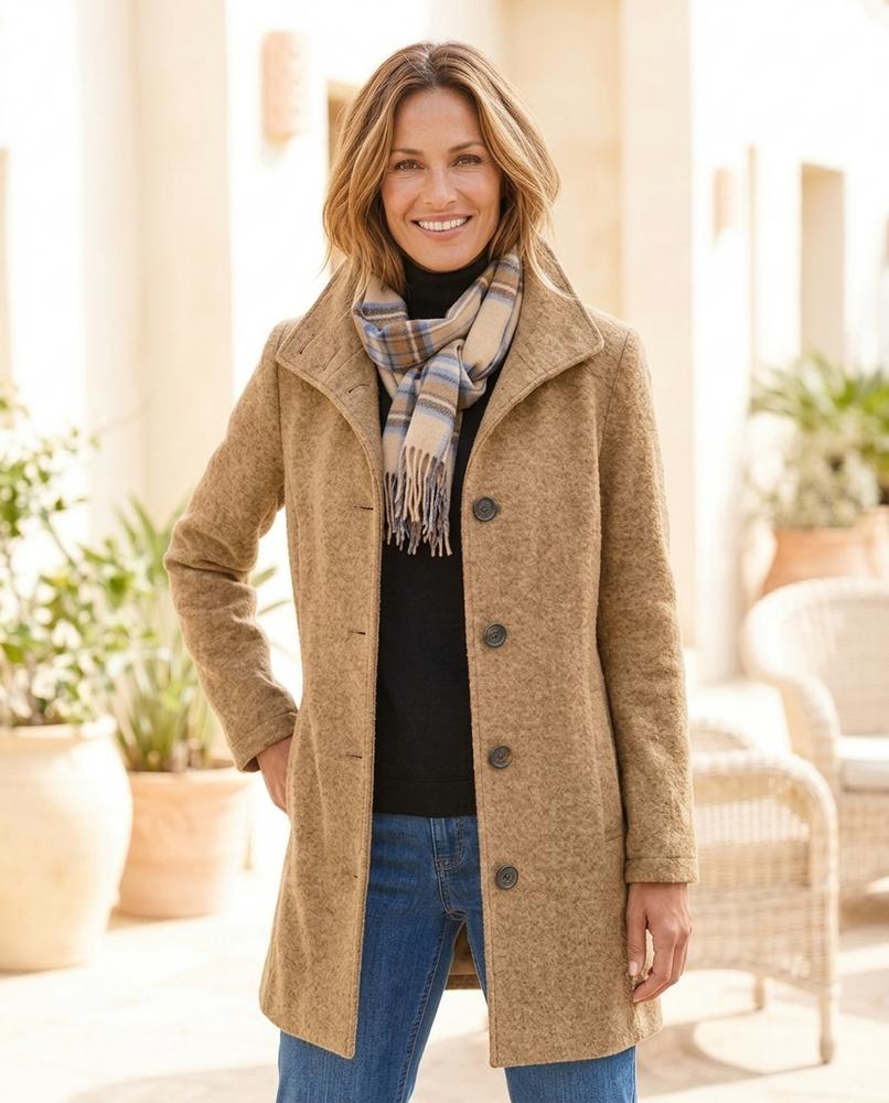 ExpressOutlet24 - Zanor | Textured Buttoned Coat Women