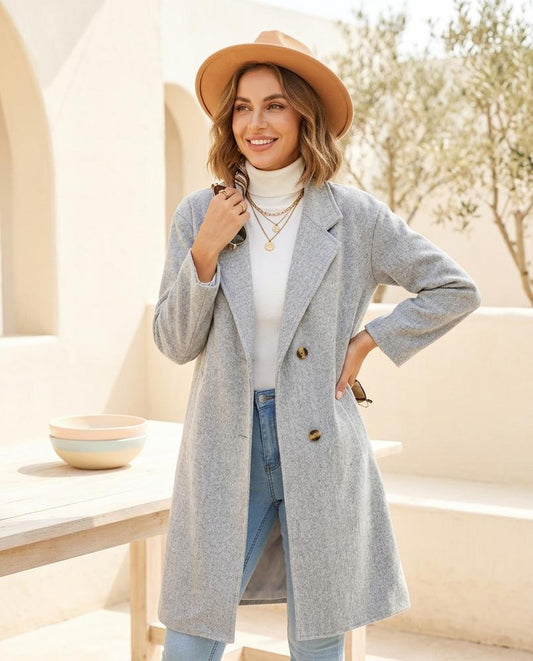 ExpressOutlet24 - Eahor | Heathered Single-Breasted Coat Women