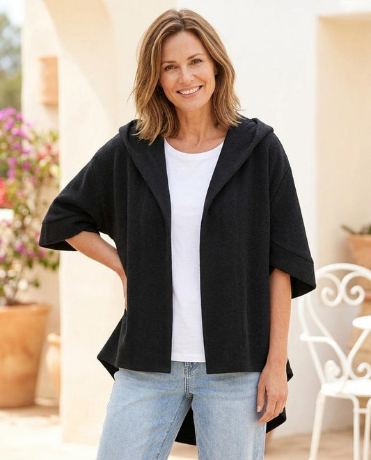 ExpressOutlet24 - Kuvuv | Hooded Open-Front Cardigan Women