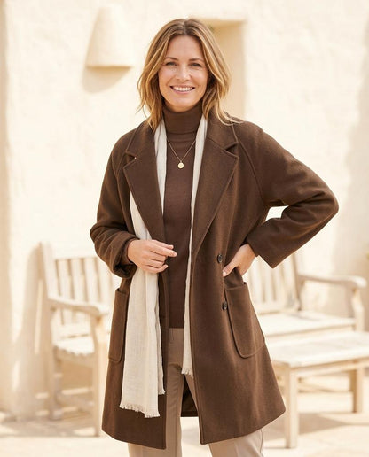 ExpressOutlet24 - Vefiv | Double-Breasted Loose-Fit Coat Women