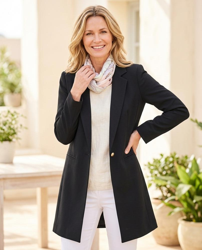 ExpressOutlet24 - Zelid | Single-Breasted Longline Blazer Women
