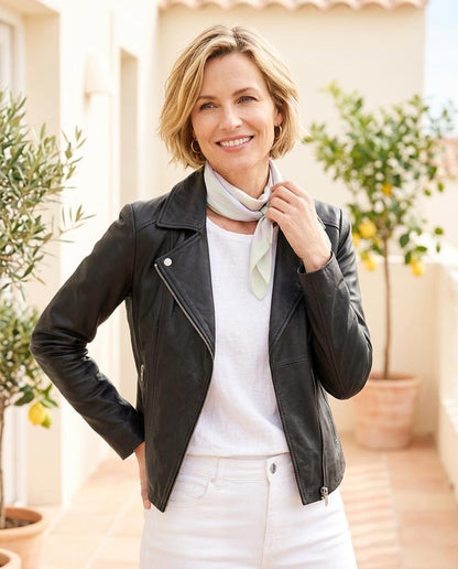 ExpressOutlet24 - Suzak | Asymmetrical Tailored Leather Jacket Women