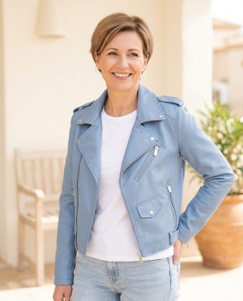 ExpressOutlet24 - Vehem | Asymmetrical Belted Leather Jacket Women