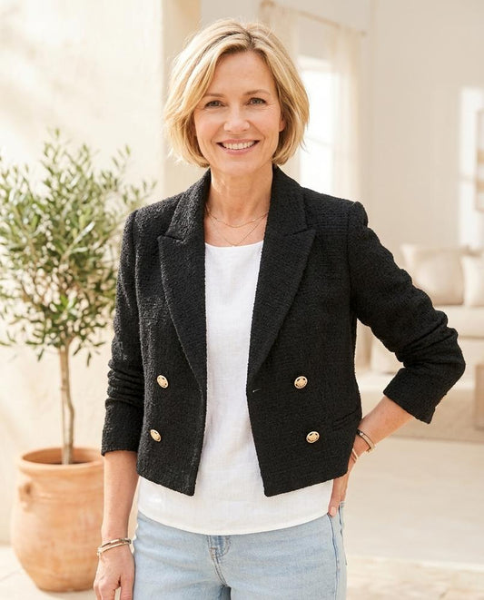 ExpressOutlet24 - Aibus | Double-Breasted Textured Jacket Women