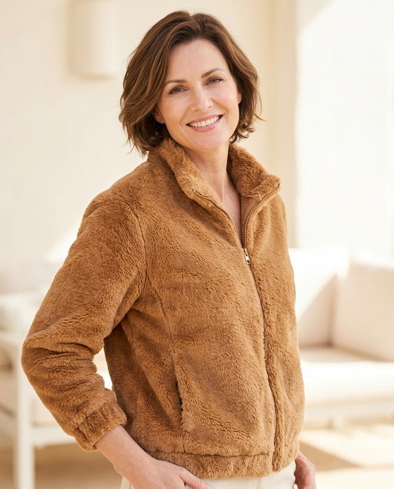 ExpressOutlet24 - Nazul | Faux-Fur Zip-Up Jacket Women