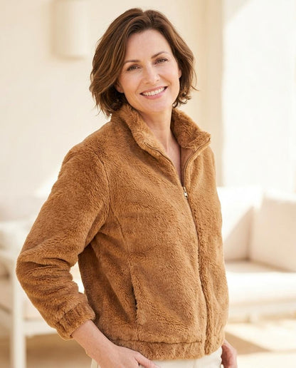 ExpressOutlet24 - Nazul | Faux-Fur Zip-Up Jacket Women