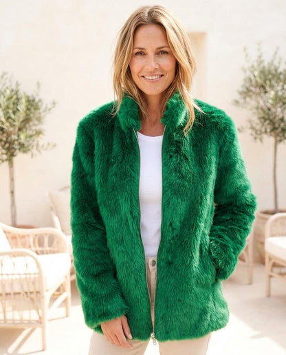 ExpressOutlet24 - Nazul | Faux-Fur Zip-Up Jacket Women