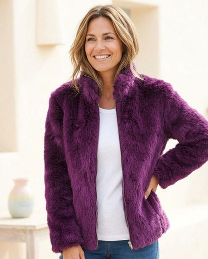 ExpressOutlet24 - Nazul | Faux-Fur Zip-Up Jacket Women