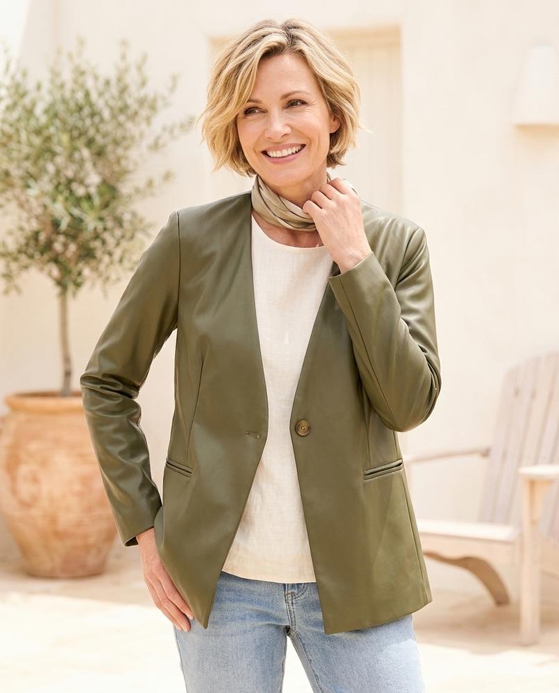 ExpressOutlet24 - Dudor | Collarless Single-Breasted Blazer Women