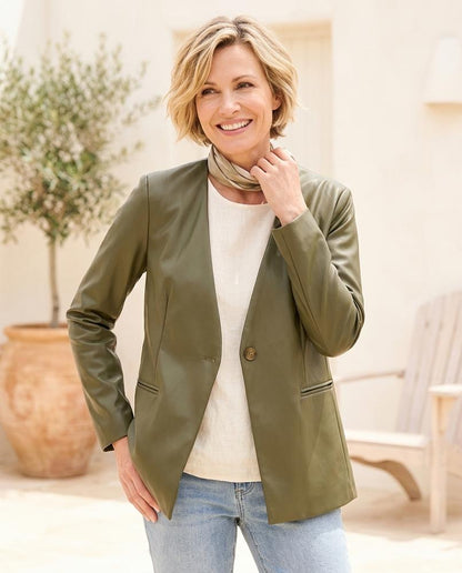 ExpressOutlet24 - Dudor | Collarless Single-Breasted Blazer Women