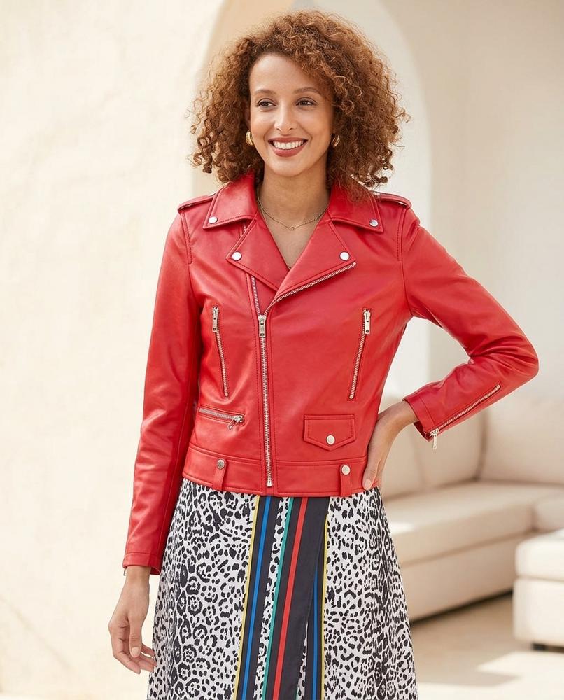 ExpressOutlet24 - Eozir | Asymmetrical Tailored Leather Jacket Women