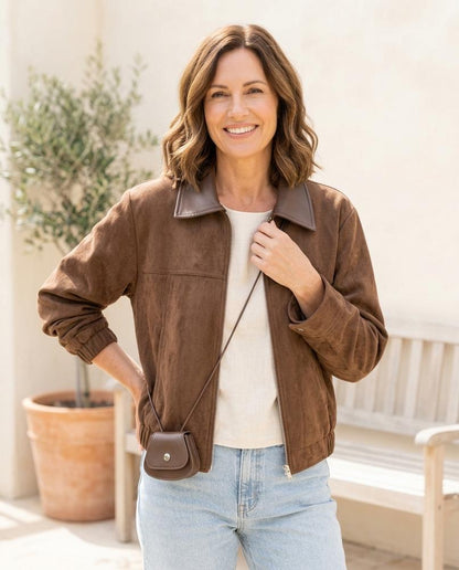 ExpressOutlet24 - Yovad | Suede-Look Cropped Jacket Women