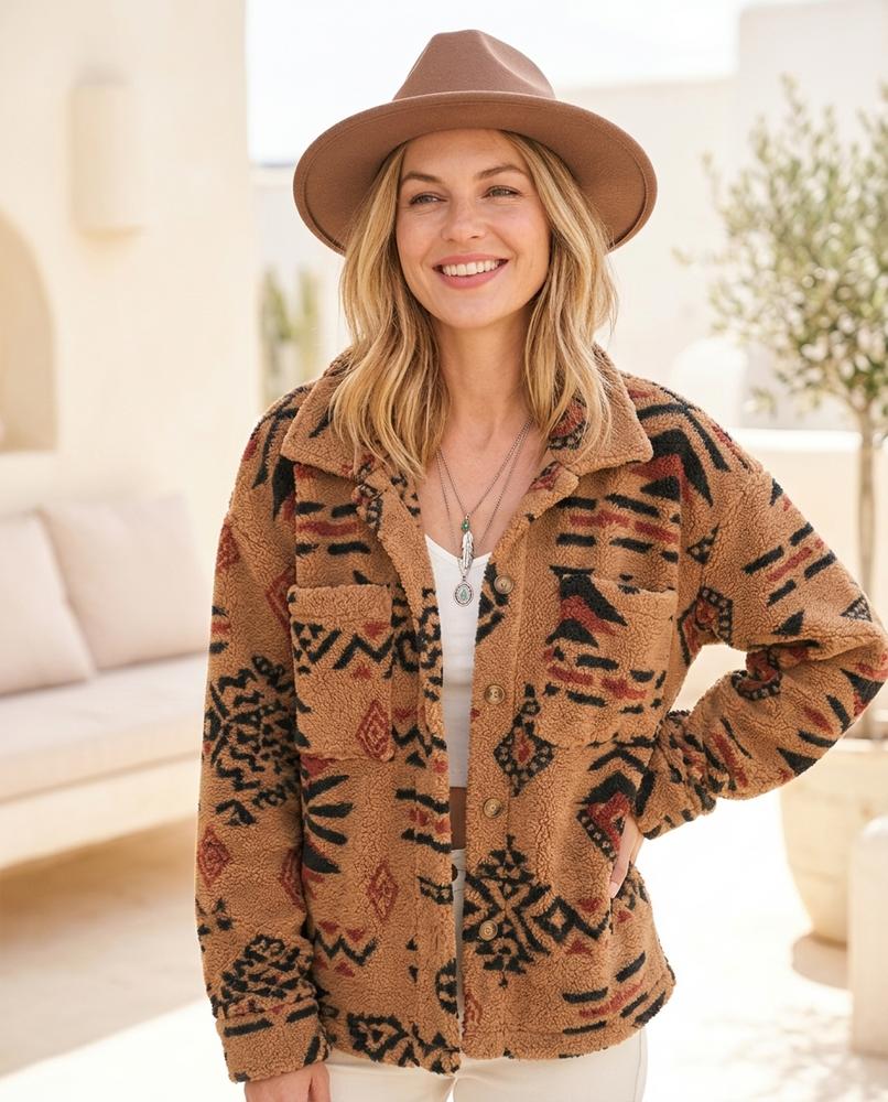 ExpressOutlet24 - Doram | Patterned Textured Jacket Women