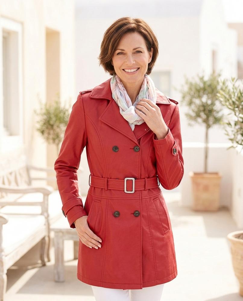 ExpressOutlet24 - Melos | Double-Breasted Belted Coat Women