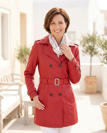 ExpressOutlet24 - Melos | Double-Breasted Belted Coat Women