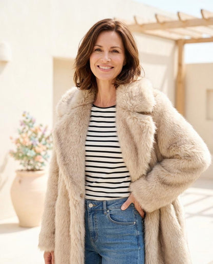 ExpressOutlet24 - Lakam | Faux-Fur Open-Front Coat Women