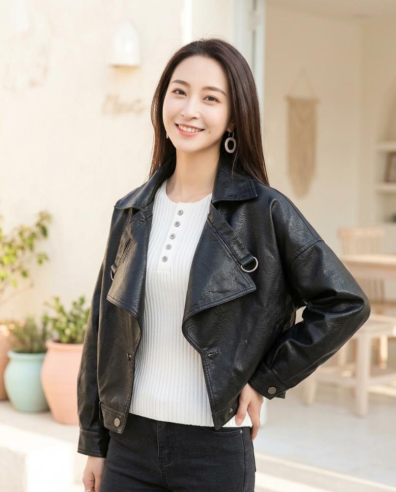 ExpressOutlet24 - Marim | Asymmetrical Cropped Jacket Women