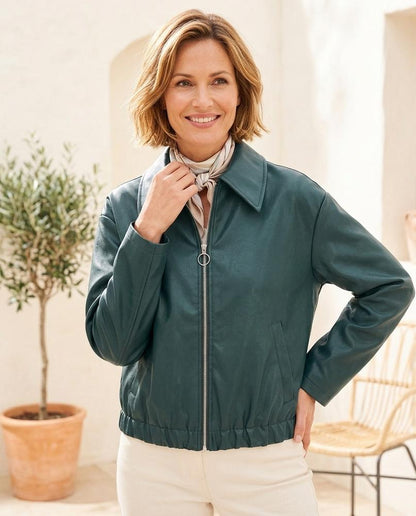 ExpressOutlet24 - Zigak | Faux Leather Zip-Up Jacket Women