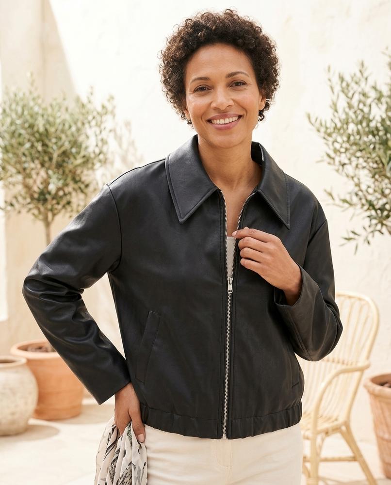 ExpressOutlet24 - Zigak | Faux Leather Zip-Up Jacket Women