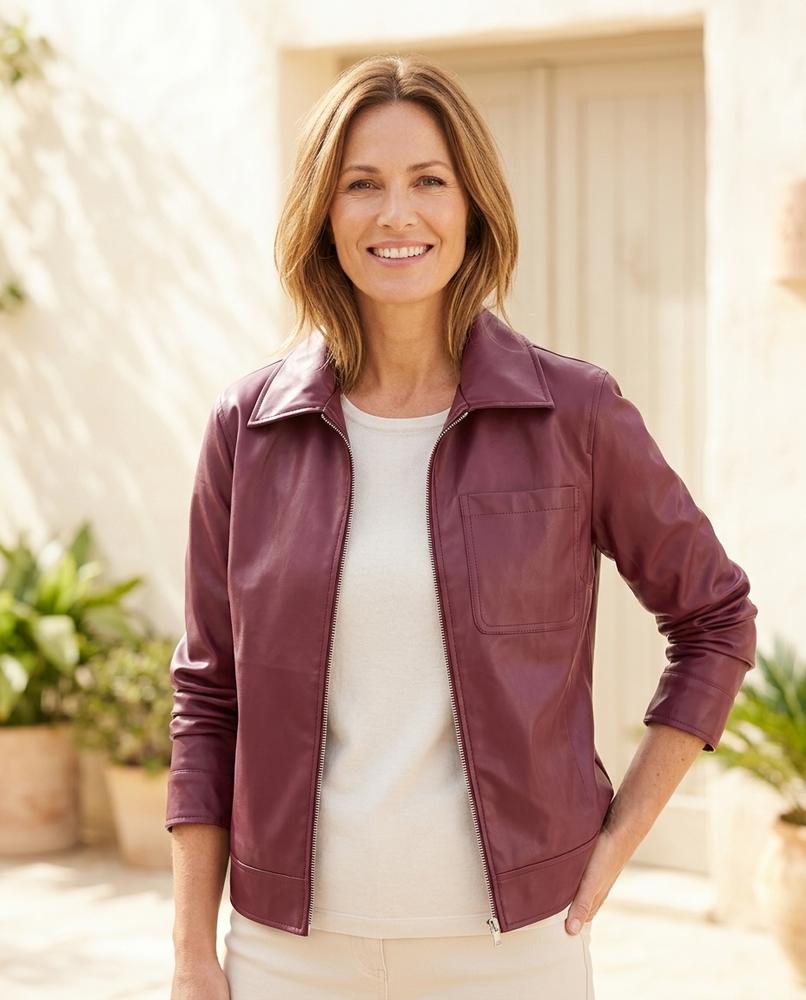 ExpressOutlet24 - Rirot | Faux Leather Zip-Up Jacket Women