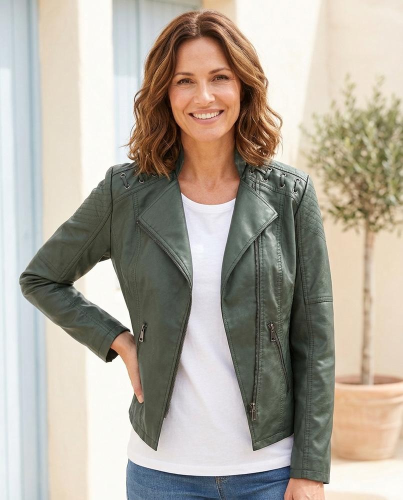 ExpressOutlet24 - Luzev | Asymmetrical Quilted Leather Jacket Women