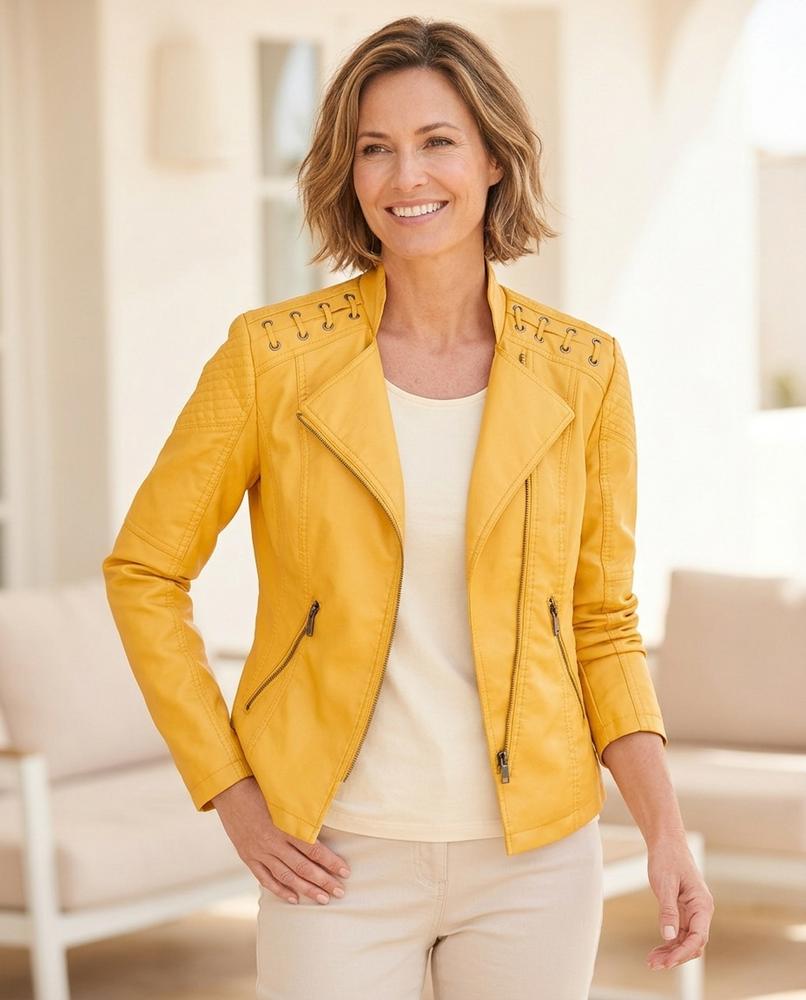 ExpressOutlet24 - Luzev | Asymmetrical Quilted Leather Jacket Women