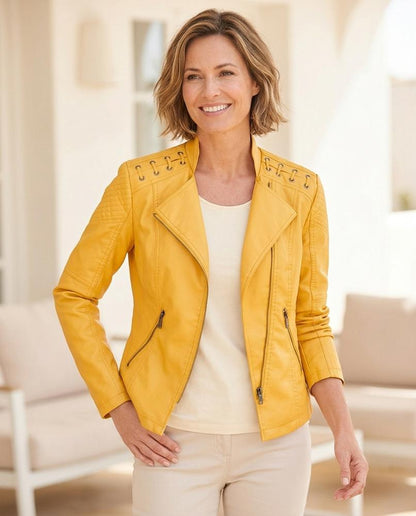 ExpressOutlet24 - Luzev | Asymmetrical Quilted Leather Jacket Women