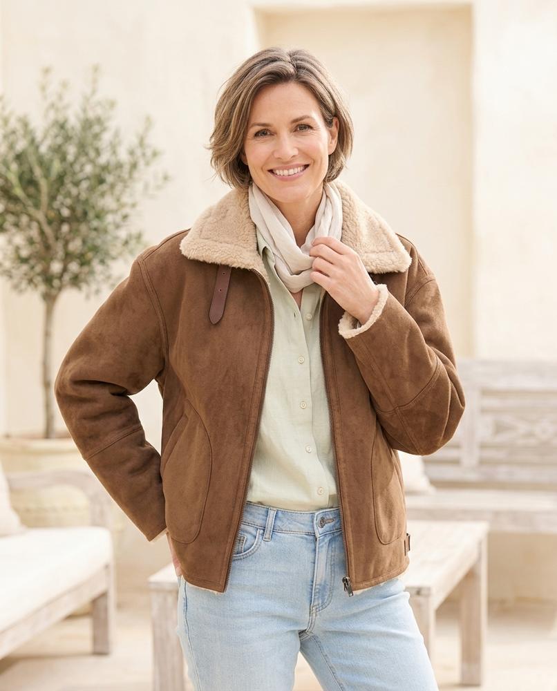 ExpressOutlet24 - Covak | Shearling-Lined Suede-Finish Jacket Women
