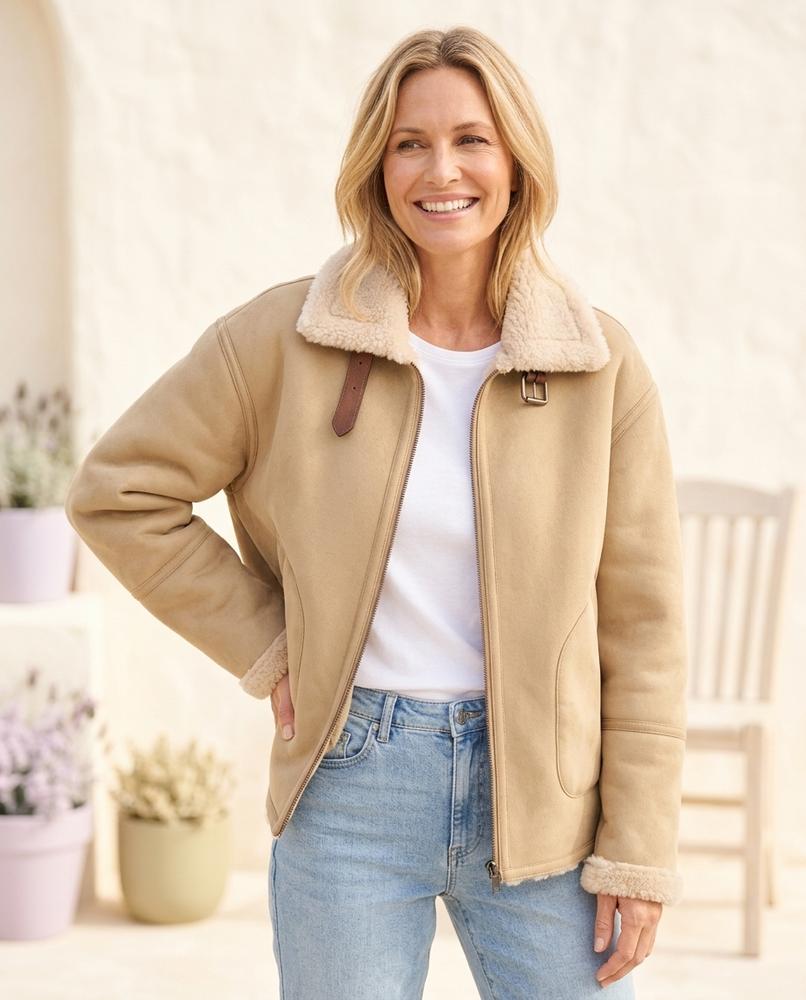 ExpressOutlet24 - Covak | Shearling-Lined Suede-Finish Jacket Women