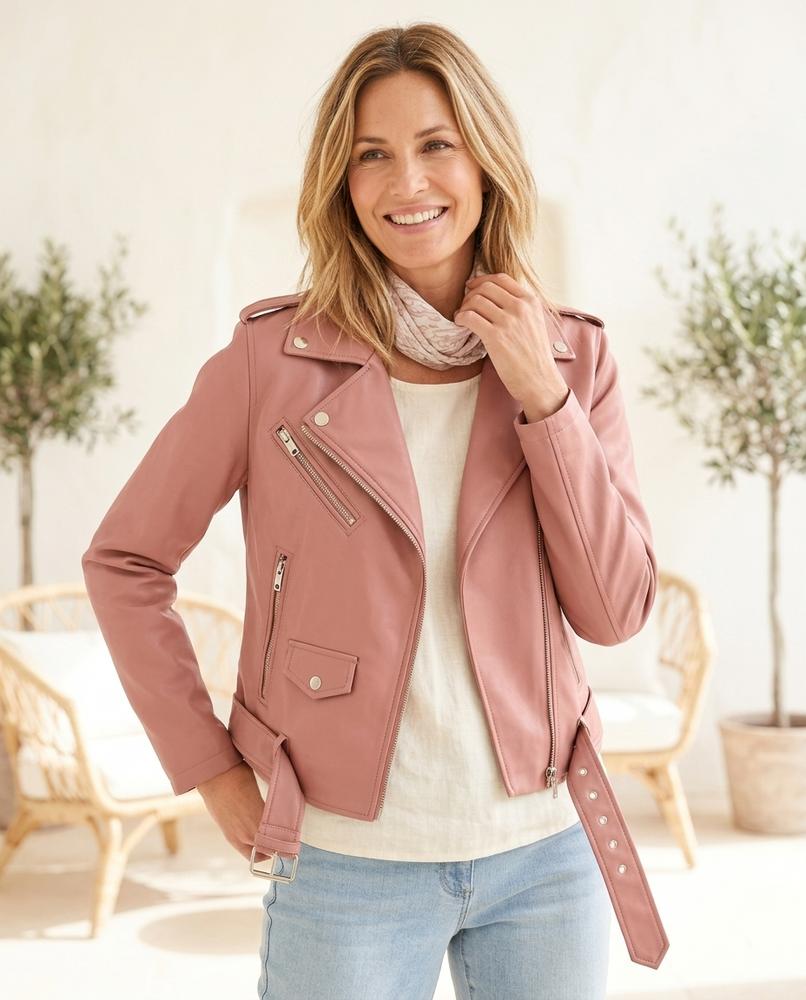 ExpressOutlet24 - Eomem | Asymmetrical Belted Leather Jacket Women
