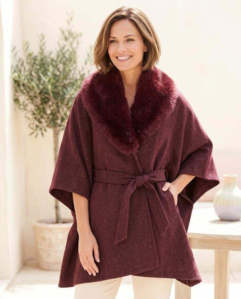 ExpressOutlet24 - Suhuk | Belted Faux Fur-Trimmed Coat Women