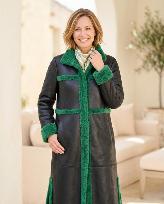 ExpressOutlet24 - Kapov | Leather Shearling-Trimmed Coat Women