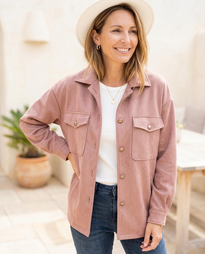 ExpressOutlet24 - Denid | Sueded Button-Up Jacket Women