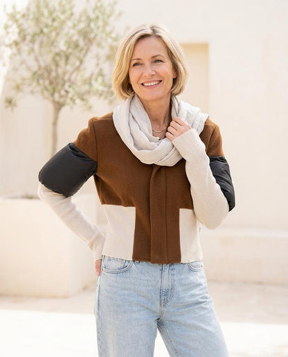 ExpressOutlet24 - Kehom | Color-Blocked Mixed-Media Jacket Women
