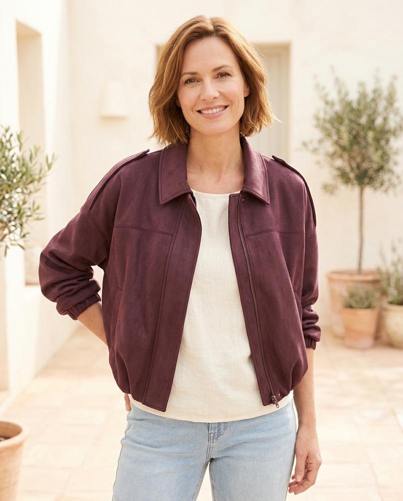 ExpressOutlet24 - Remek | Faux Suede Zip-Up Jacket Women