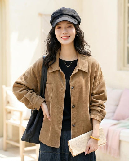 ExpressOutlet24 - Yavun | Corduroy Button-Up Jacket Women