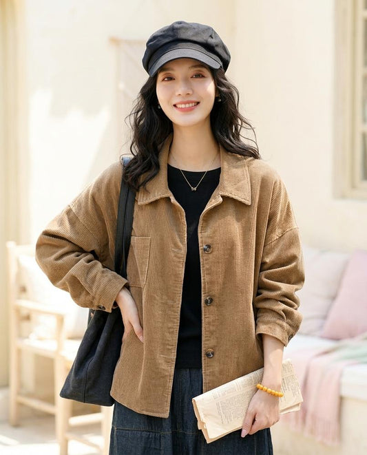 ExpressOutlet24 - Yavun | Corduroy Button-Up Jacket Women