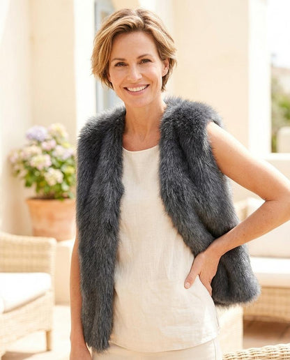 ExpressOutlet24 - Eabil | Faux-Fur Open-Front Vest Women