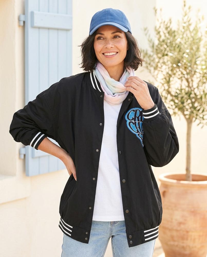 ExpressOutlet24 - Aopas | Embroidered Snap-Button Jacket Women