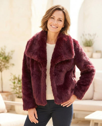 ExpressOutlet24 - Manus | Faux-Fur Lapel-Collar Jacket Women