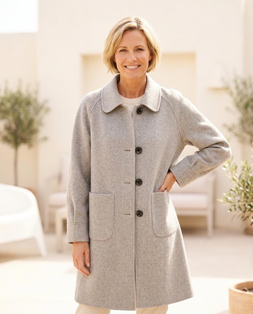 ExpressOutlet24 - Vuman | Herringbone Single-Breasted Coat Women