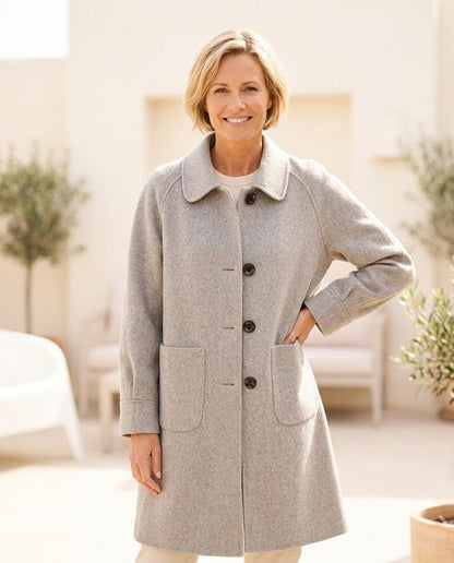 ExpressOutlet24 - Vuman | Herringbone Single-Breasted Coat Women