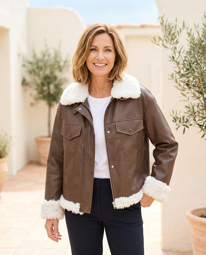 ExpressOutlet24 - Duzov | Lined Faux-Leather Jacket Women