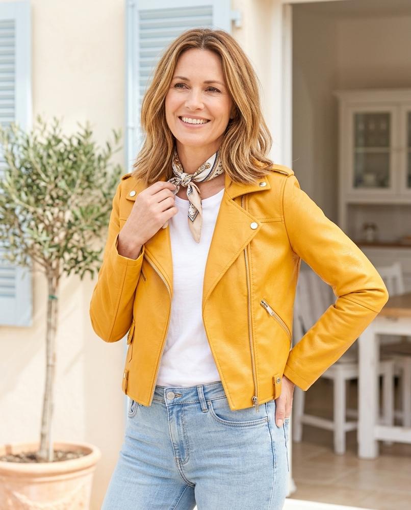 ExpressOutlet24 - Muhon | Asymmetrical Tailored Leather Jacket Women