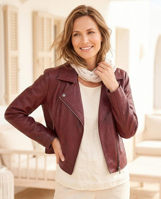ExpressOutlet24 - Mirar | Asymmetrical Leather Jacket Women