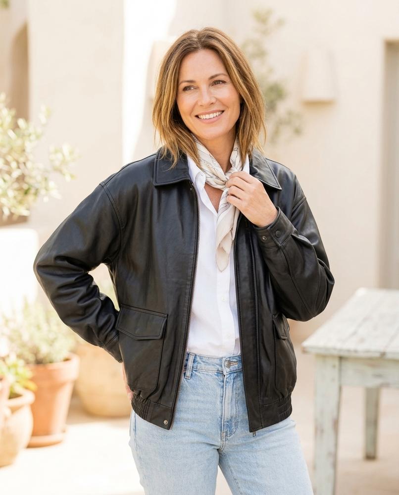 ExpressOutlet24 - Aivav | Zipped Relaxed-Fit Leather Jacket Unisex
